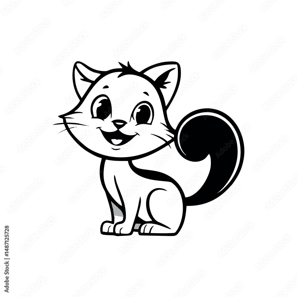 Obraz premium A cute and creative cat logo design symbolizing elegance, playfulness, and independence. Perfect for pet brands, animal care services, gaming teams, clothing brands, and creative businesses.