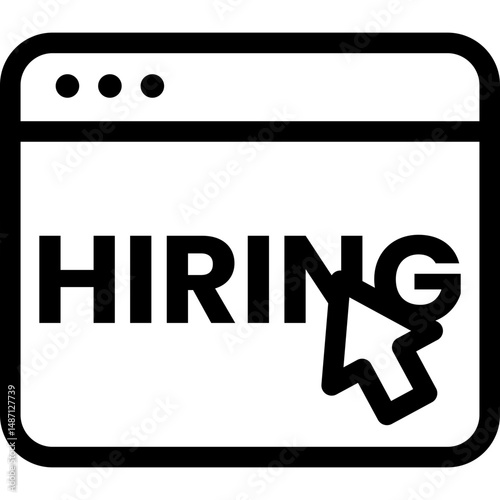 Hiring Process Line Icons. Recruitment, Job Application, Interview, CV Review, Onboarding and HR Vector Symbols