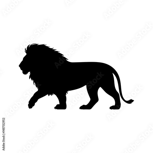 Lion Silhouette in African Savanna Landscape