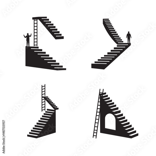 Stairway Elements Various Types of Stairs for Home and Commercial Buildings
