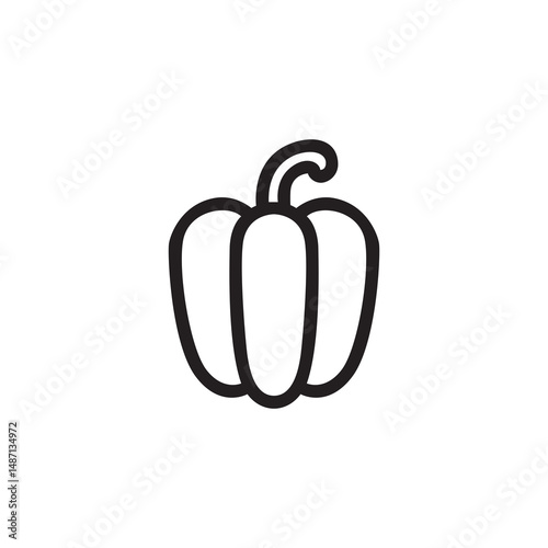 Bell pepper flat line icon.