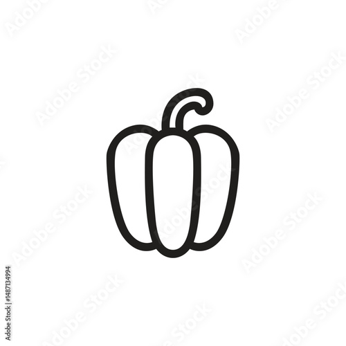 Bell pepper flat line icon.