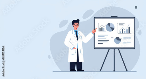 Doctor Presenting Graph on Whiteboard