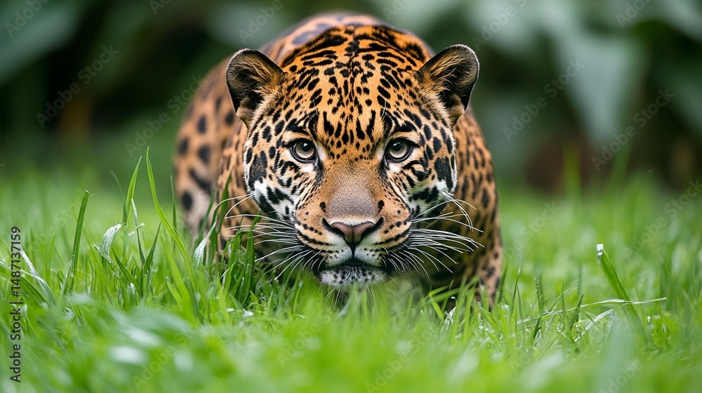 Fototapeta premium Jaguar in Grassland