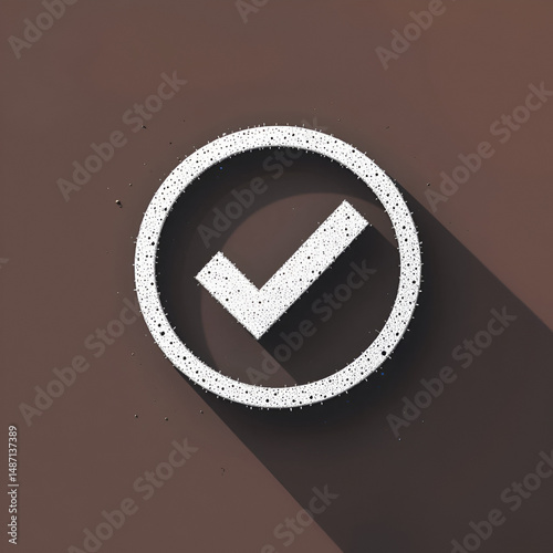 In compliance icon shadow sign, company passed inspection symbol, complete checkmark vector .