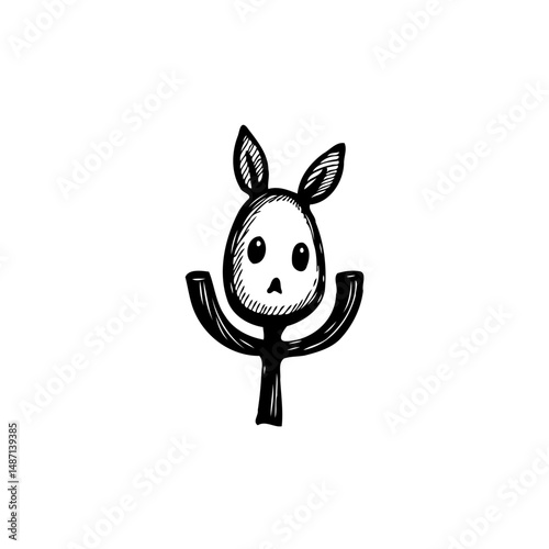 Stylized whimsical creature with elongated ears evoking a childlike wonder