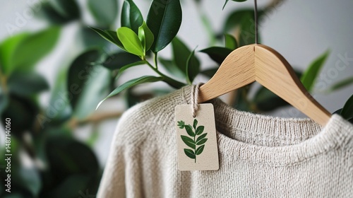 Sustainable Slow Fashion Brand Label with Eco-Friendly Tags Promoting Ethical Practices and Environmental Consciousness