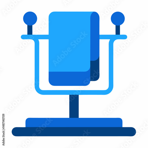 Blue towels on holder vector icon on white background.