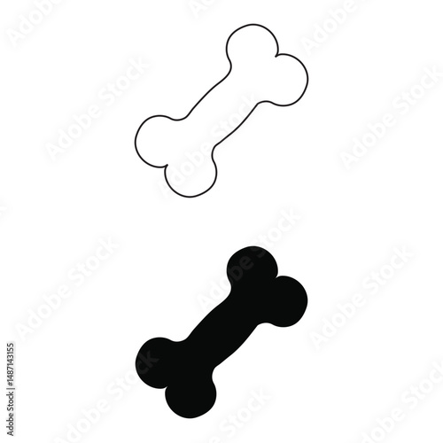 Dog Bone Silhouette Icon Design