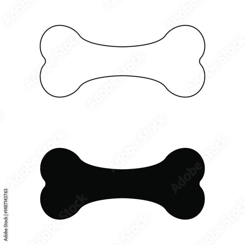 Dog Bone Silhouette Icon Design