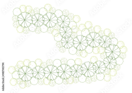 tree top view plant landscape architecture nature garden aerial vector. trees branch isolate collection illustration environment green botany urban bush park. tree architecture conifer decorative.