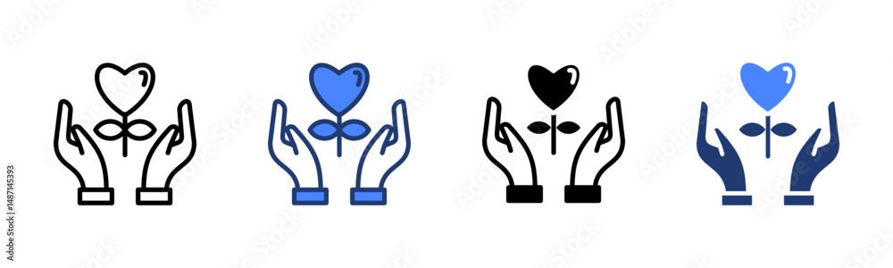 Obraz premium Gratitude icon sheet multiple style collection