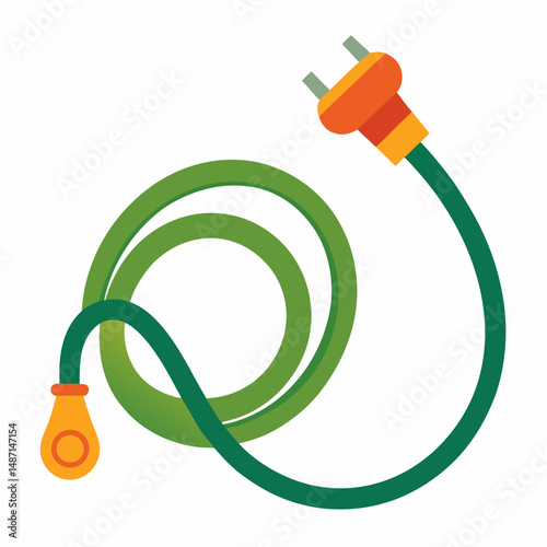 Plug cable vector icon on white background.