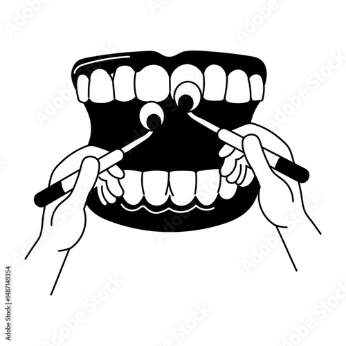 Doodle style illustration of jaw alignment
