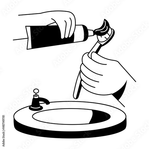 A hand drawn style illustration of toothbrush
