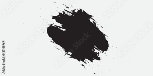 Hand drawn brush effect design with black color and in an isolated white background. Black color brush strokes collection design vector. Grunge design element vector. Brush texture design template. 