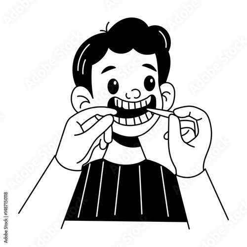 Doodle style illustration of teeth treatment