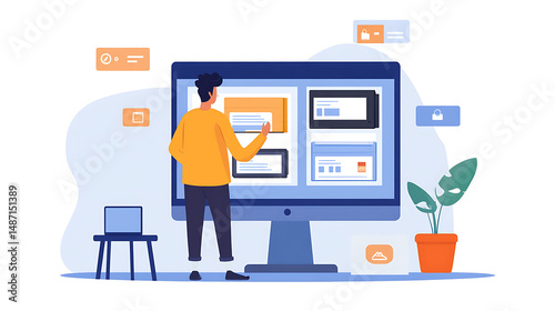  A man comparing features and prices of different televisions on an ecommerce website (2)