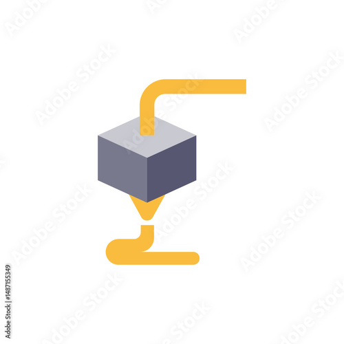 Abstract 3D Printing Head Depiction on transparent background design