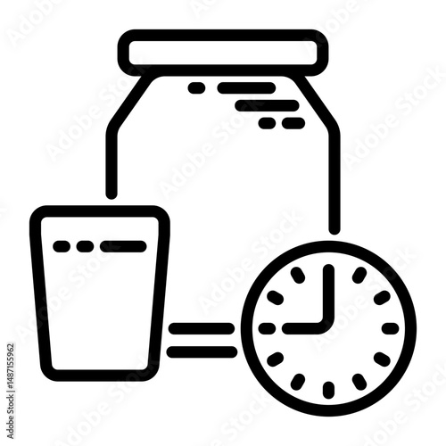 lunch time icon, line icon style
