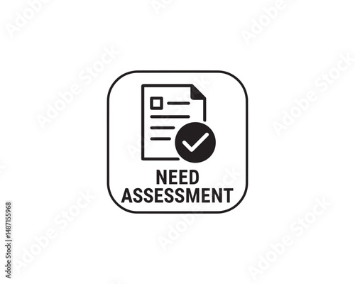 Need Assessment icon vector art illustration