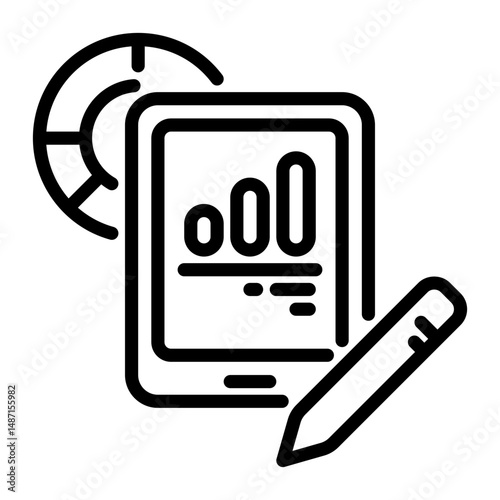 Tablet icon, line icon style
