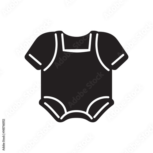 Romper Silhouette – Black Color Vector Clipart on White Background