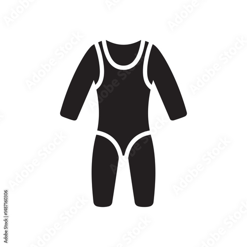 Romper Silhouette – Black Color Vector Clipart on White Background