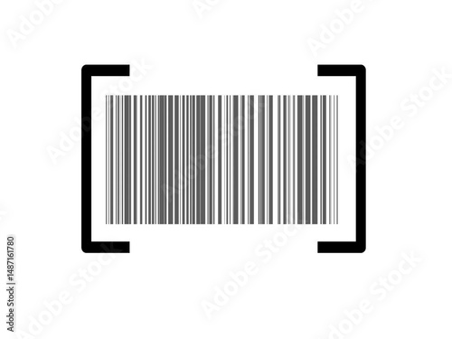 Barcode scanning looping animation, QR code isolated on a white background.