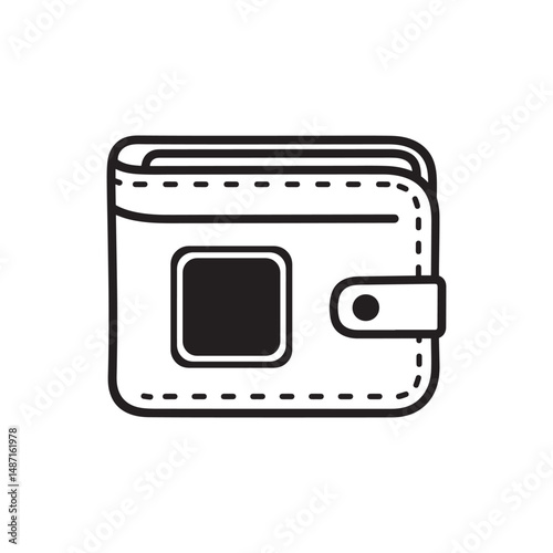 Wallet Silhouette – Black Color Vector Clipart on White Background