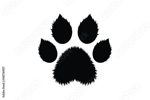Cat paw Silhouette  Vector bundle  illustration, Set of Cat paw Silhouette