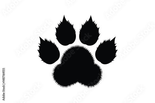 Cat paw Silhouette  Vector bundle  illustration, Set of Cat paw Silhouette
