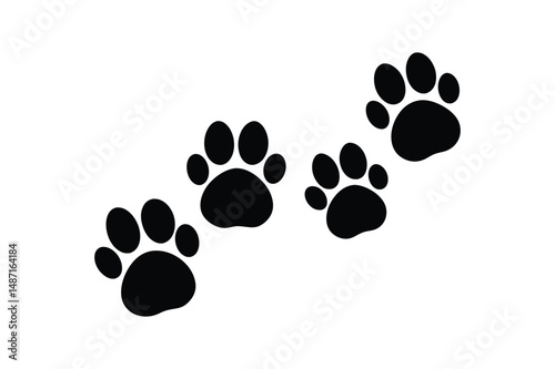 Cat paw Silhouette  Vector bundle  illustration, Set of Cat paw Silhouette