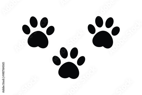 Cat paw Silhouette  Vector bundle  illustration, Set of Cat paw Silhouette