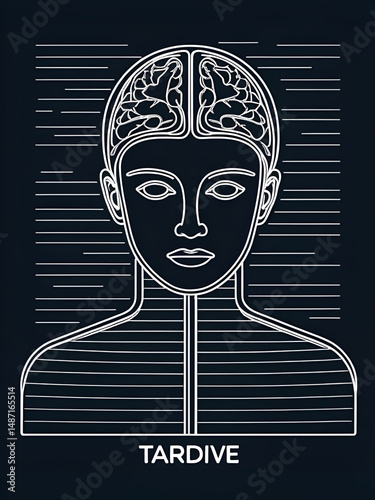 Tardive dyskinesia linear icon. Tremor from medication. Movement problem. Chorea, athetosis. Mental disorder. Thin line illustration. Contour symbol. Vector isolated outline drawing. Editable stroke