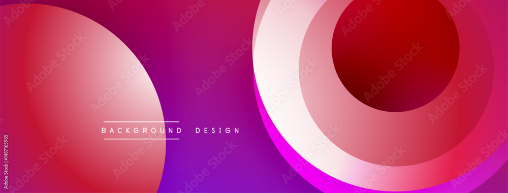 Obraz premium Abstract vibrant background. Overlapping circles create dynamic visual effect. Gradient colors blend smoothly, offering modern aesthetic.