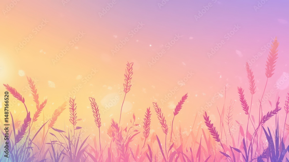 Fototapeta premium Serene Pastel Grass Field