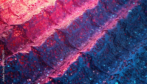 Geometric lace pattern, sharp lines, grid-like structure, design, textile, digital