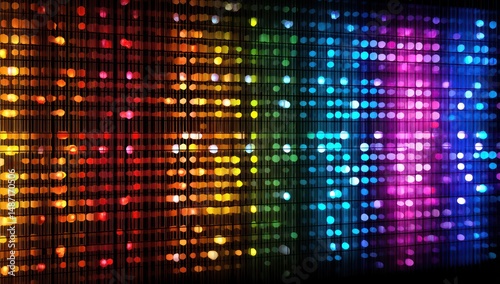 Wallpaper Mural LED wall panel with flickering lights and a vibrant gradient, adding dynamic movement and color. Torontodigital.ca