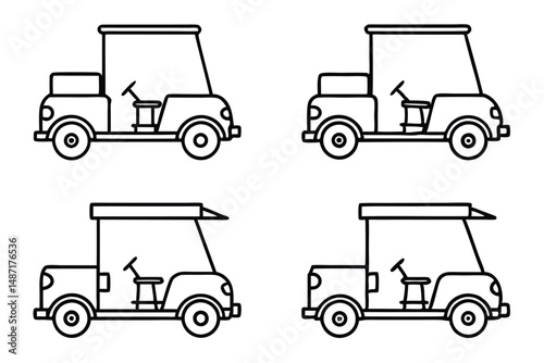 Electric golf carts sunset drive escape Line art