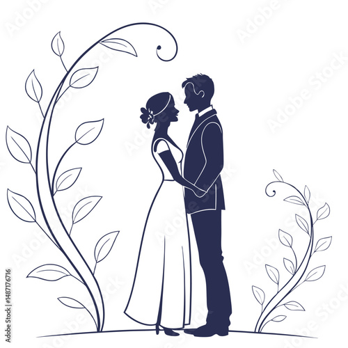 romantic couple in various poses silhouettes collection. Couple falling in love different poses isolated on white background silhouette set