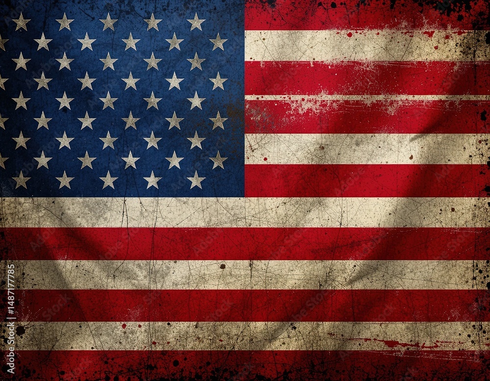 Fototapeta premium flag of USA, America grunge texture background patriotism 