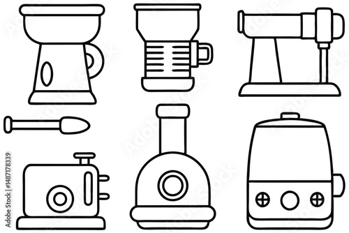 Electric grinders kitchen Line art