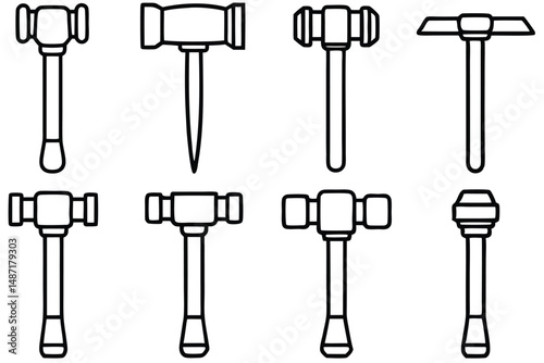 Electric hammers industrial strength Line art