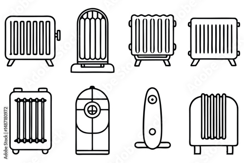 Electric Heaters Modern Design Line Art