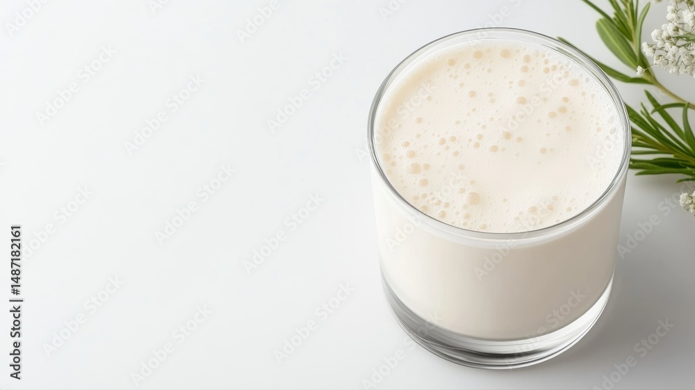Glass of Fresh Milk or Alternative Beverage with Foam milk glass beverage fresh drink healthy white Glass of Fresh Milk or Alternative Beverage with Foam milk glass beverage fresh drink healthy white