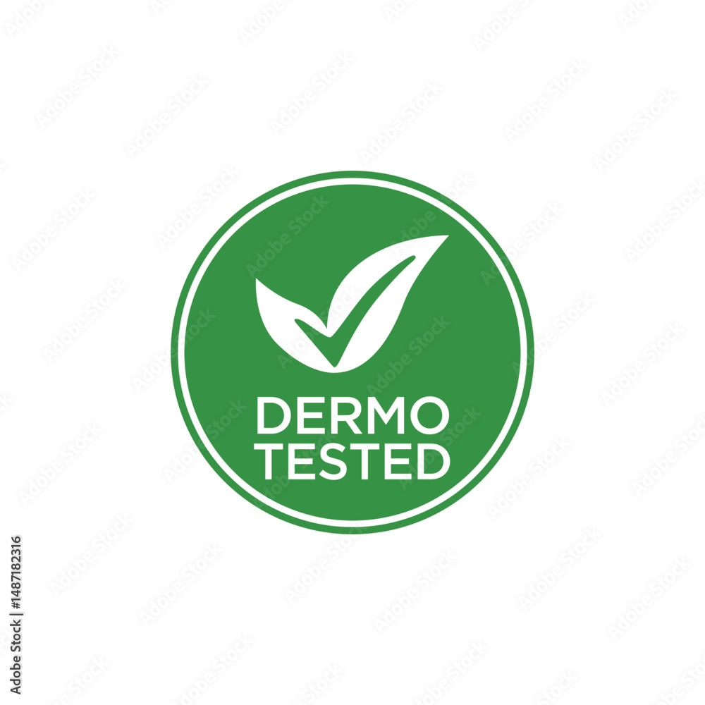 DERMO TESTED Green Symbol Vector Icon DERMO TESTED Green Symbol Vector Icon