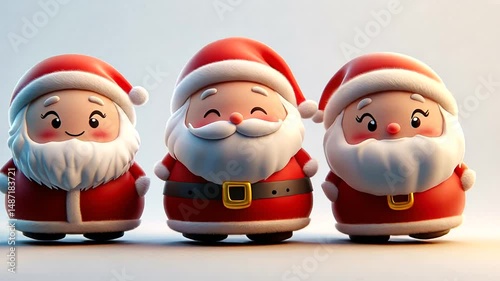Cute Cartoon Santa Characters for Holiday Celebrations