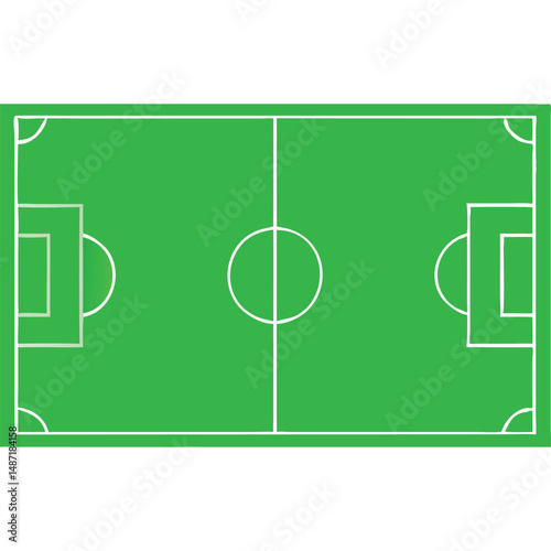 Soccer Field Illustration Green Turf White Lines Sport Design