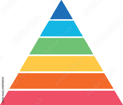 Colorful Pyramid Diagram for Hierarchy Ranking Stages and Processes